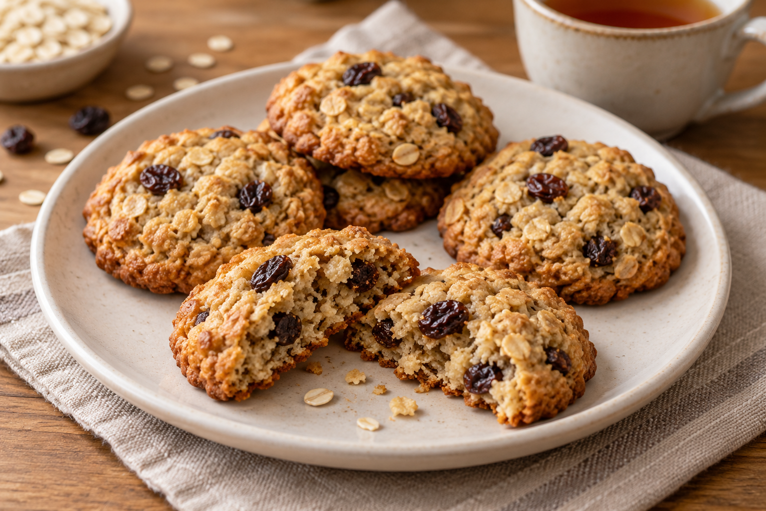Bolachas de aveia e passas: receita caseira simples